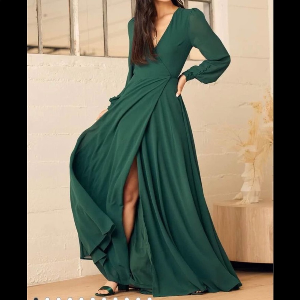 Lulus Maxi Green Bridesmaid dress!